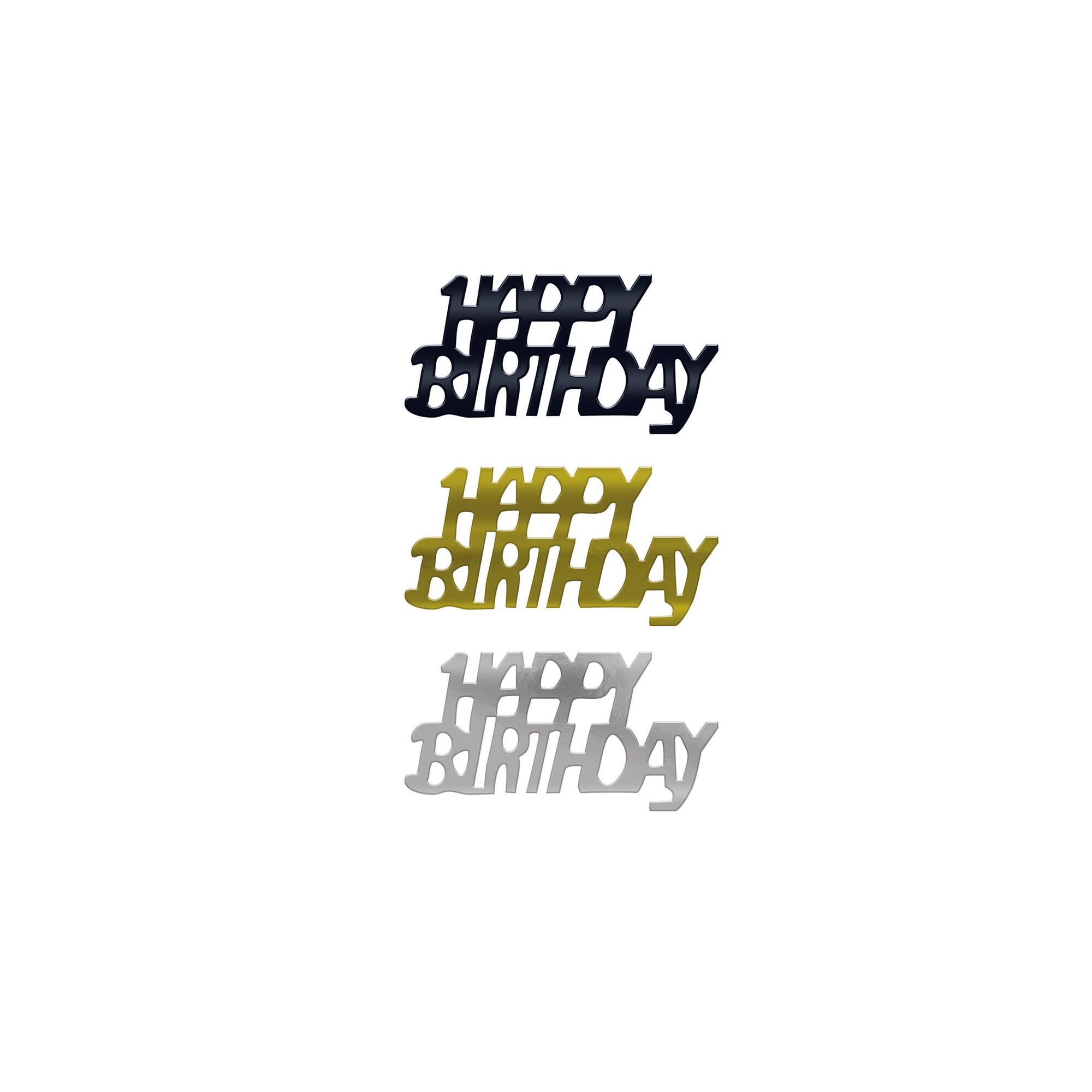 Beistle 1/2oz. Black, Gold & Silver Happy Birthday Fanci-Fetti Packs, 3ct.